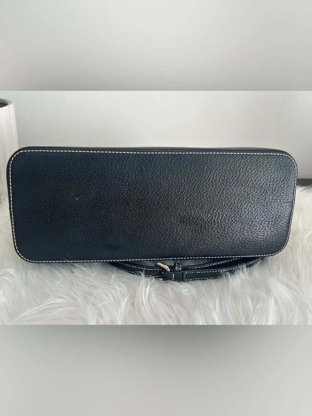 Kate Spade Cream Black Leather Dome Satchel Crossbody Shoulder Bag